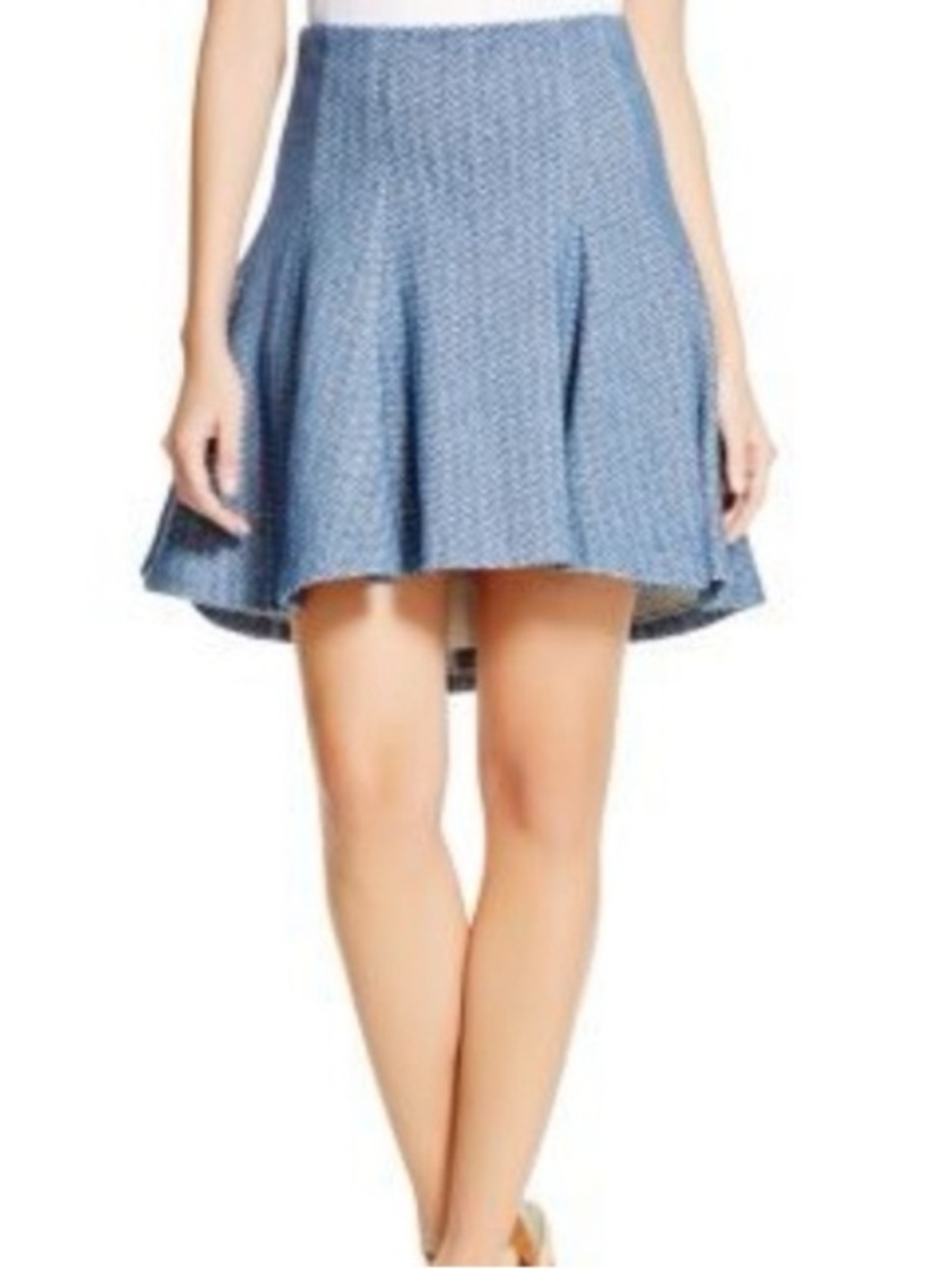 Women’s Blue Chevron Flared Skater Skirt